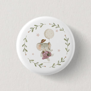 Adsible Boho Flicka Elephant Rustic Blommigt Knapp