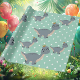 Adsible Boho Grönt Dinosaur Party Presentpapper