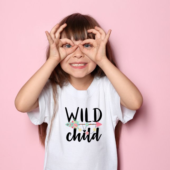 Adsible Boho WILD CHILD Småbarn Girls T-Shirt (Skapare uppladdad)