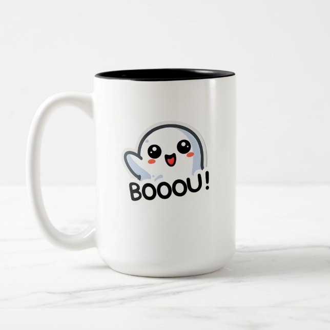 Adsible Boo Ghost Say Boou Halloween Graphic Två-Tonad Mugg (Vänster)