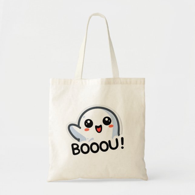 Adsible Boo Ghost Say Boou Halloween Graphic Tygkasse (Framsidan)