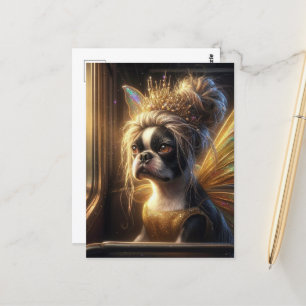 Adsible Boston Terrier Fairy Vykort