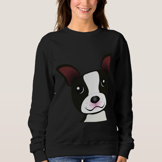 Adsible Boston Terrier Puppy T Shirt (Framsida)