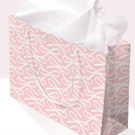 Adsible Bow Mönster Rosa White Gift Bag