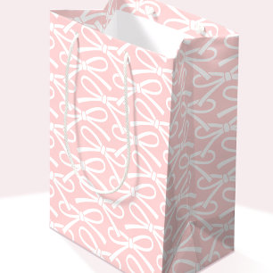 Adsible Bow Rosa White Mönster Medium Gift-fack