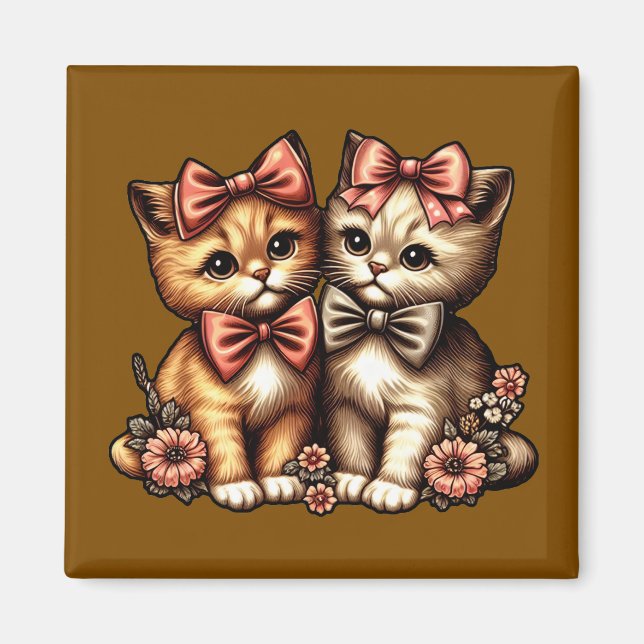 Adsible Bow-Tied Kittens Magnet (Framsidan)