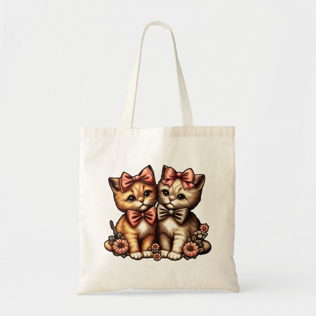 Adsible Bow-Tied Kittens Tygkasse (Framsidan)