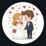 Adsible Bröllop par Stickers Runt Klistermärke<br><div class="desc">Sköt dina speciella stunder med de söta och älskande bröllop-parklistermärkena,  perfekt för att fira kärlek och giftermål!</div>