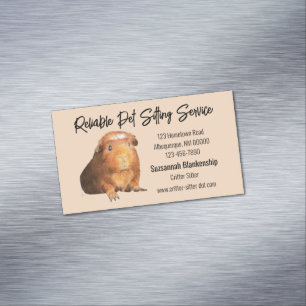 Adsible Brown Guinea Gris Photo Pet Sitter Magnetiska Visitkort