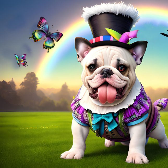Adsible Bulldog Puppy Surreal Fantasy Art Kaffemugg (Skapare uppladdad)