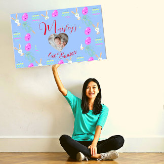 Adsible Bunny Anpassningsbar Pastel 1st Påsk Poster