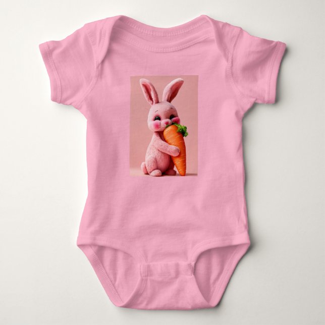 Adsible Bunny Baby Bodydräkt T Shirt (Framsida)