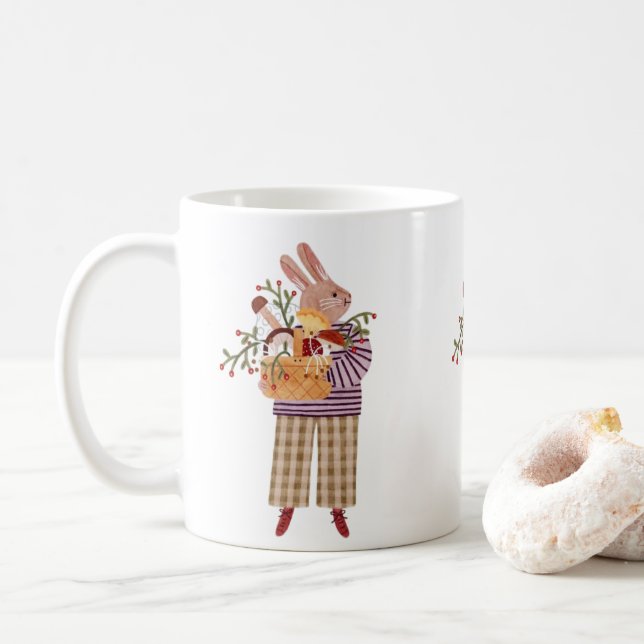 Adsible Bunny Coffee Mugg Cute Animal Illustration (Med munk)