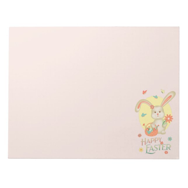 Adsible Bunny Glad påsk  Rosa Anteckningsblock (Framsida)