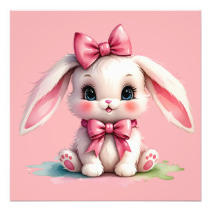 Adsible Bunny i Rosa Fototryck