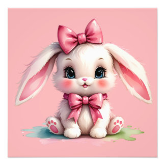 Adsible Bunny i Rosa Fototryck