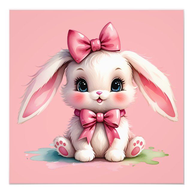 Adsible Bunny i Rosa Fototryck (Framsidan)