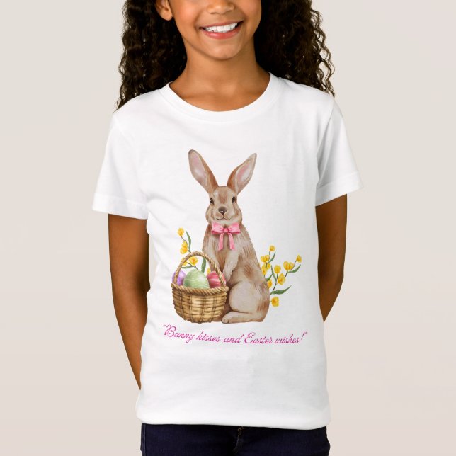 "Adsible Bunny Kisses Påsk T-Shirt" T Shirt (Framsida)