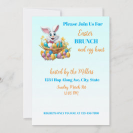 🐇 Adsible Bunny Påsk Brunch & Egg Hunt Inbjudningar