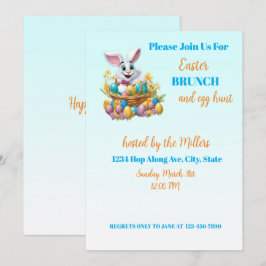 🐇 Adsible Bunny Påsk Brunch & Egg Hunt Inbjudningar