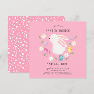 Adsible Bunny Påsk Brunch & Egg Hunt Inbjudningar
