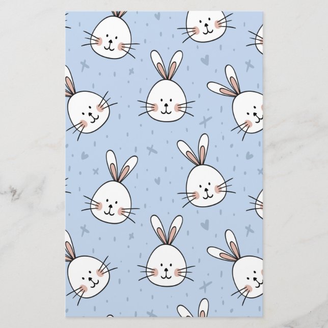 Adsible Bunny Rabbit Mönster Brevpapper (Framsida)