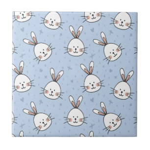 Adsible Bunny Rabbit Mönster Kakelplatta