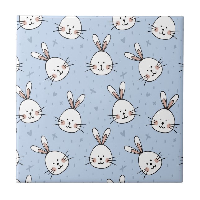Adsible Bunny Rabbit Mönster Kakelplatta (Framsidan)