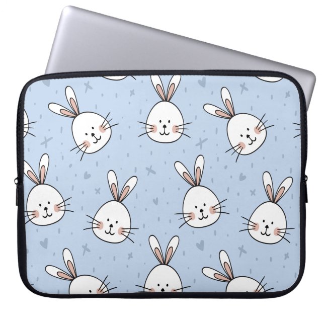 Adsible Bunny Rabbit Mönster Laptop Fodral (Framsidan)
