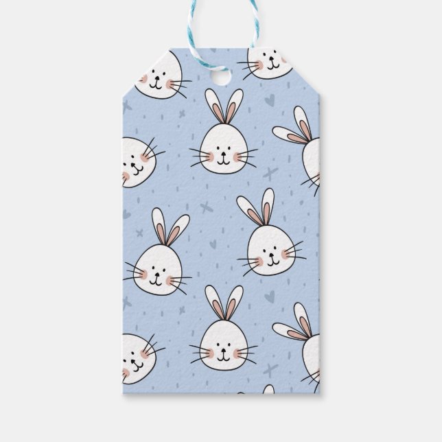Adsible Bunny Rabbit Mönster Presentetikett (Framsidan)