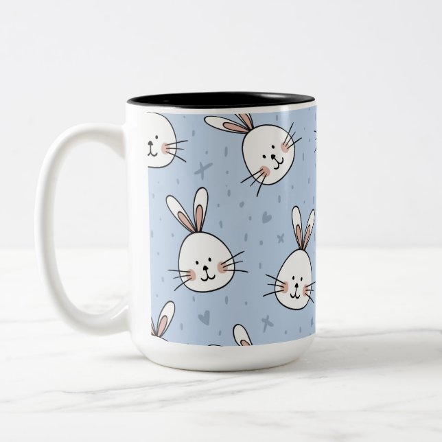 Adsible Bunny Rabbit Mönster Två-Tonad Mugg (Vänster)