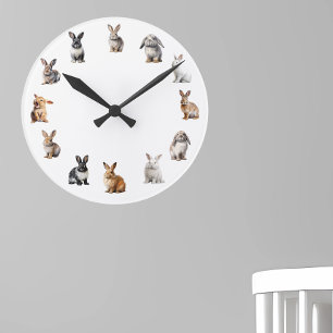 Adsible Bunny Rabbit Nursery Rund Klocka