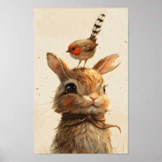 Adsible Bunny Rabbit Print Poster