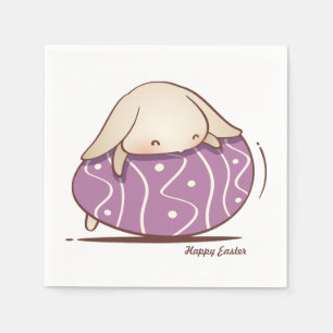 Adsible Bunny som lägger på ett Lila Påskägg Pappersservett