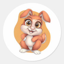 Adsible Bunny Sticker - Cute Tecknad Rabbit Desig