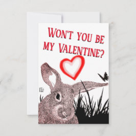 Adsible Bunny Typography Valentine Day Card