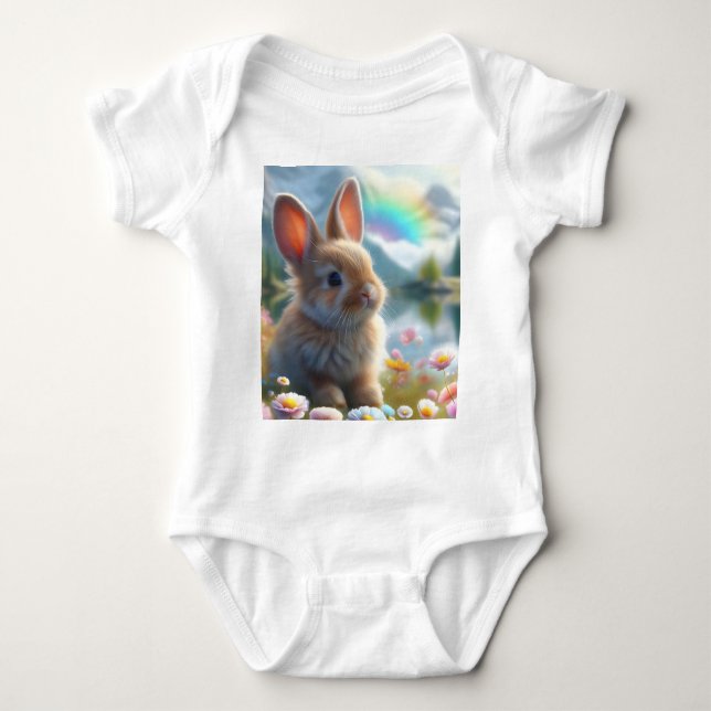 Adsible Bunny vid en Enchanted Sjö T Shirt (Framsida)