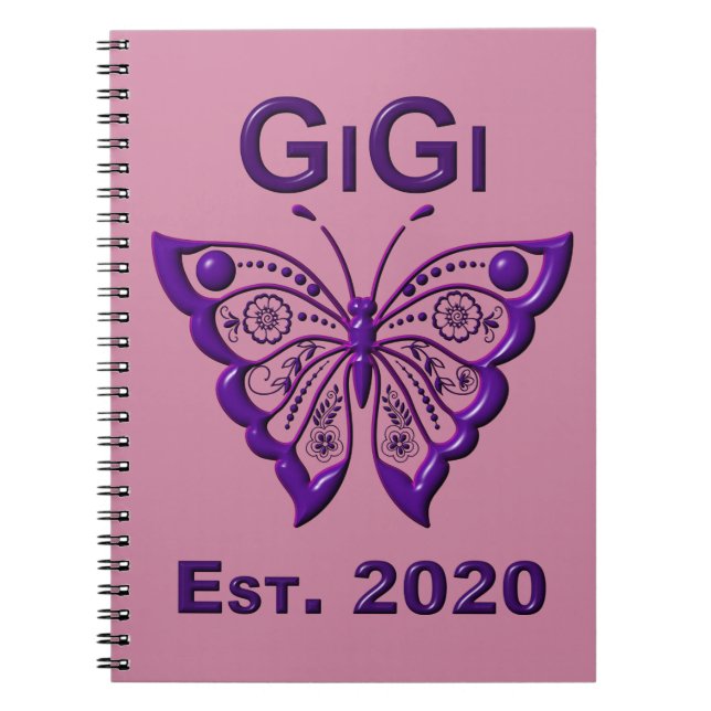 Adsible Butterfly Gigi "Est 2020" Anteckningsbok (Framsidan)