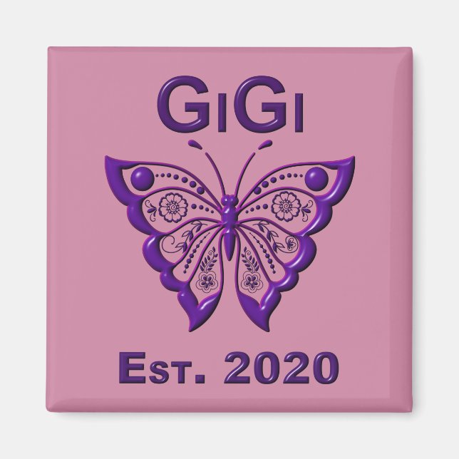 Adsible Butterfly Gigi "Est 2020" Magnet (Framsidan)