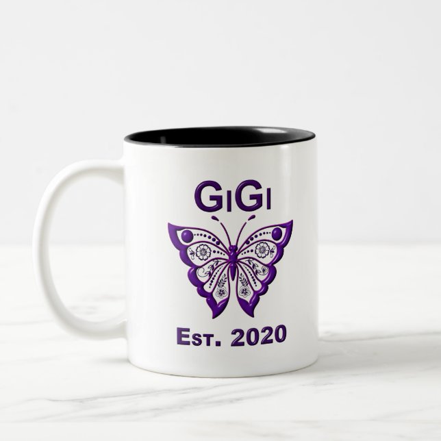 Adsible Butterfly Gigi "Est 2020" Två-Tonad Mugg (Vänster)