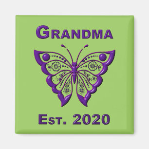 Adsible Butterfly Grandma "Est 2020" Magnet