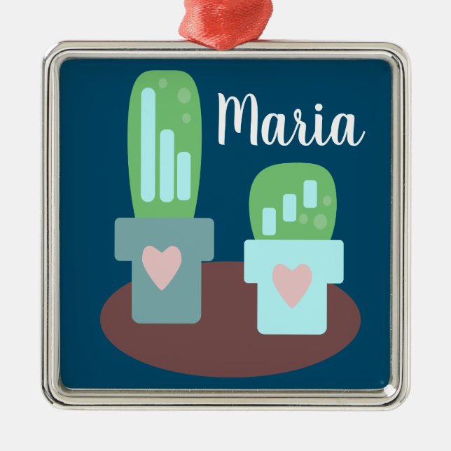 Adsible Cactus Heart Pots Julklapp Julgransprydnad Metall (Framsidan)