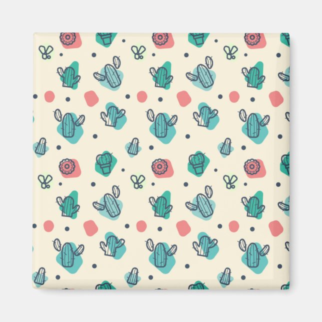 Adsible Cactus Mönster Magnet (Framsidan)