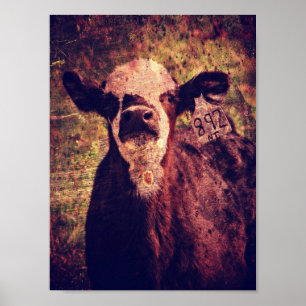 Adsible Calf Grunge Poster