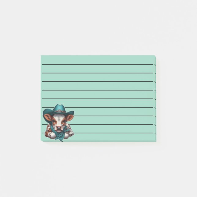 Adsible Calf in Cowboy Hat and Bandana Post-it Block (Framsida)