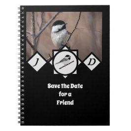 Adsible Carolina Chickadee Monogram Photo Anteckningsbok