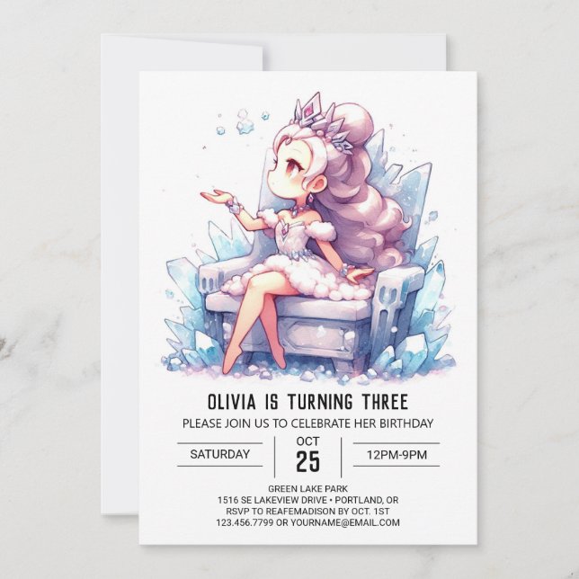 Adsible Castle Princess Birthday Inbjudningar (Framsida)