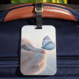 Adsible Cat & Blue Butterfly Bagagebricka