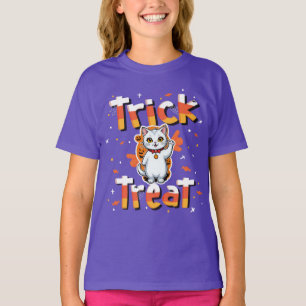 Adsible Cat Bus eller godis Halloween T Shirt