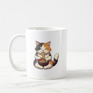 Adsible Cat Enjoying Ramen Kaffemugg